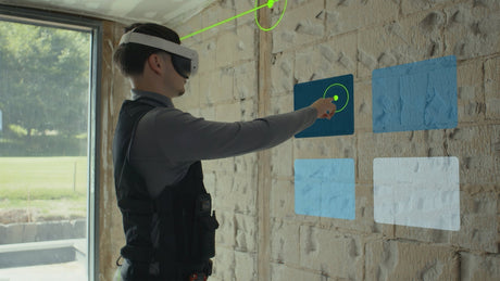 Mit der digitalen  Arbeitsbrille von Workwear Strauss automatisch Räume vermessen und Daten aufzeichnen. 